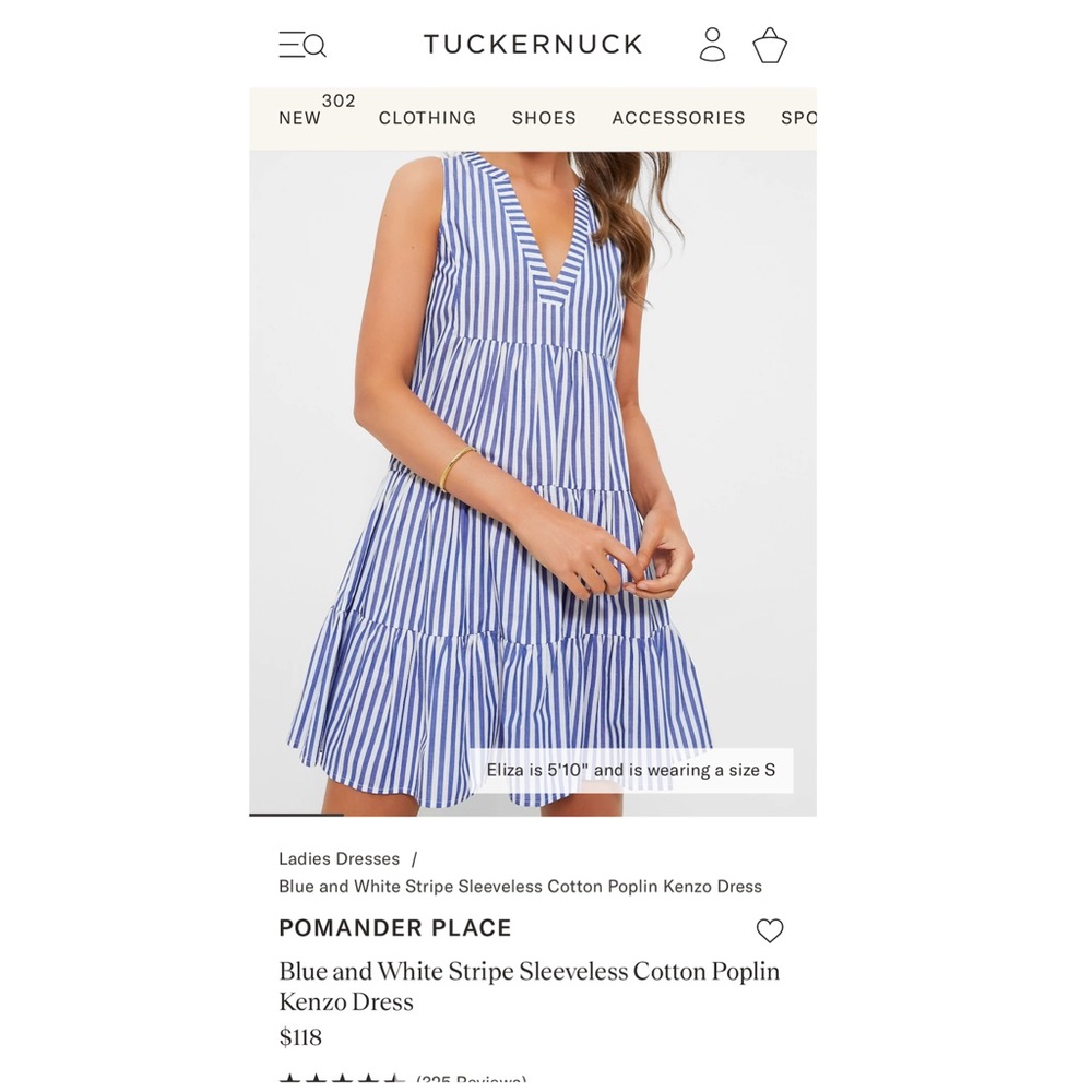 Pomander Place Blue and White Striped Sleeveless Midi Dress